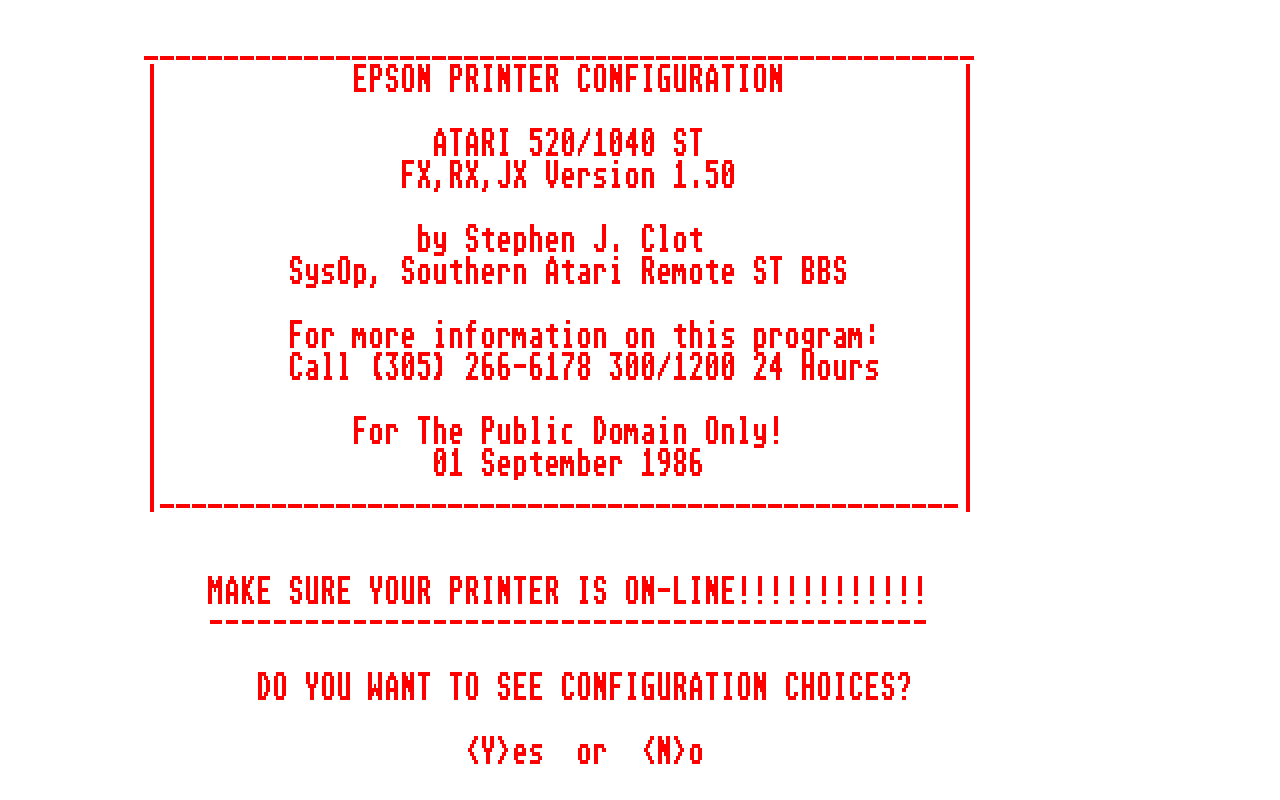 Epson Printer Configuration